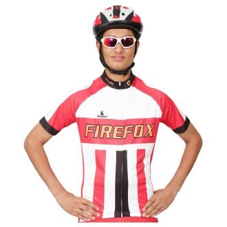 Firefox Half Sleeve Cycling Jersey Strip Red