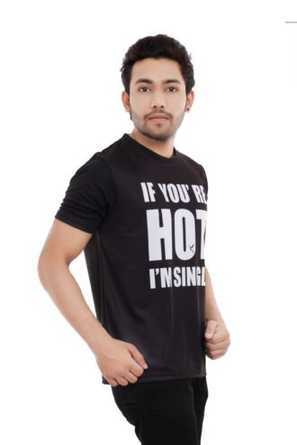 Black Casual Wear Tshirt With Slogan