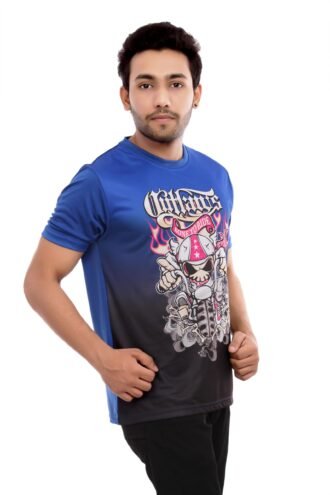Blue Designer Casual Wear Tshirt