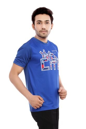 Blue anti Sweat Casual Wear Tshirt