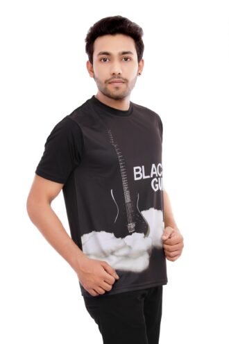 Black Casual Wear Compressed Tshirt