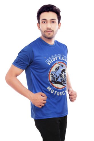 Blue Casual Wear Printed Tshirt