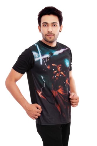 Designer Printed Black Casual Tshirt