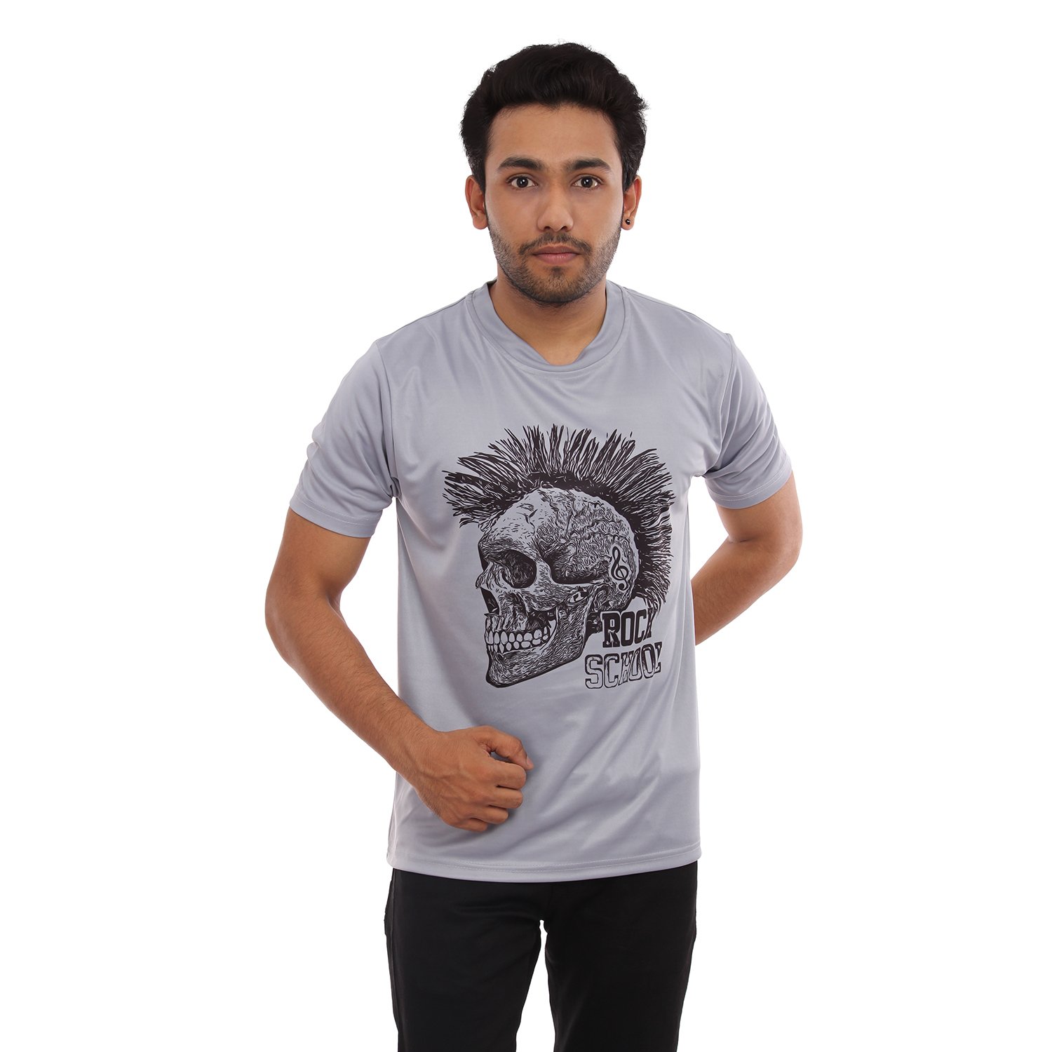 Skull Printed Casual Tshirt Grey Skull Printed Casual Tshirt Grey