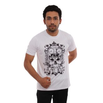Skull Printed Casual Tshirt White