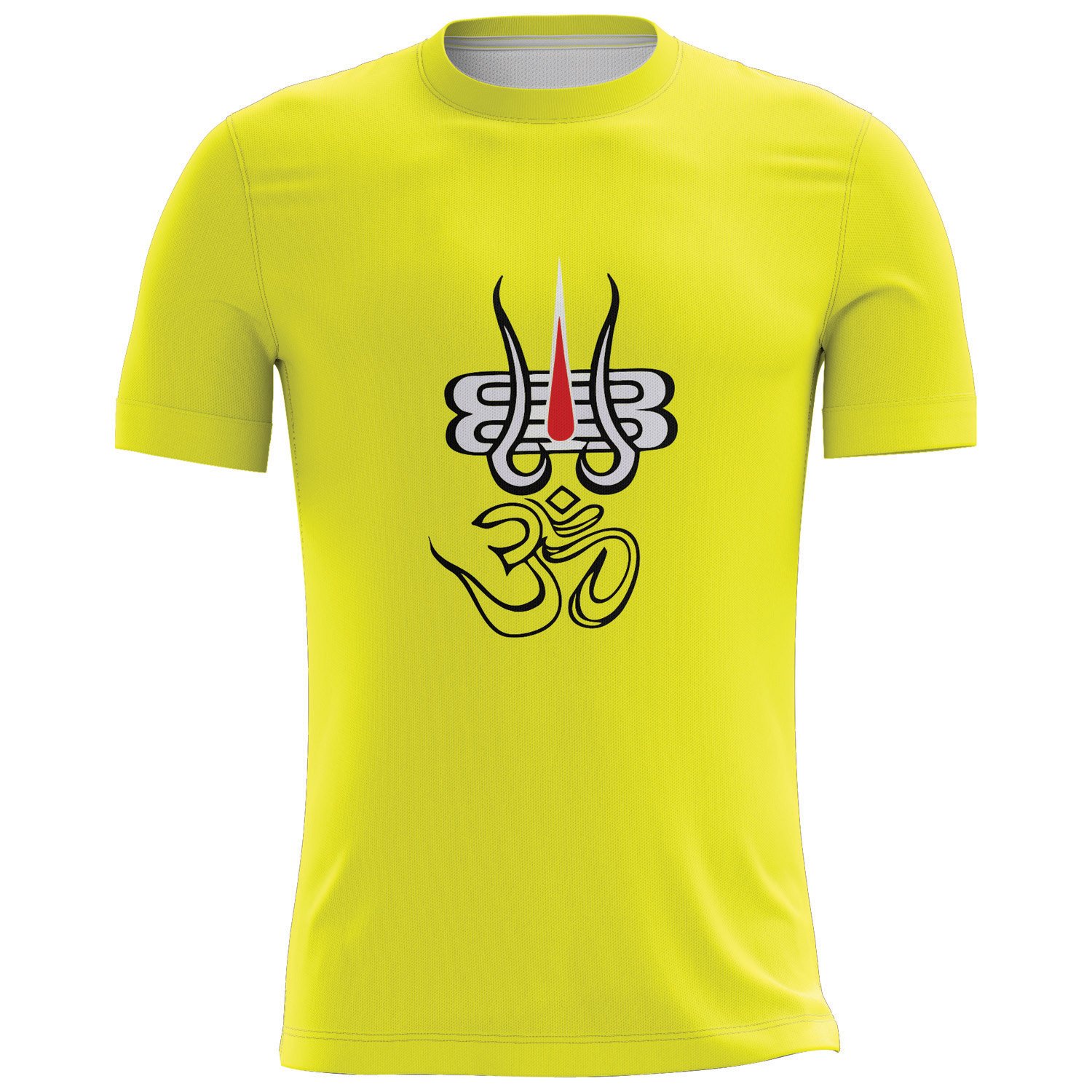 Om Design Printed Casual T-shirt Yellow Om Design Printed Casual T-shirt Yellow
