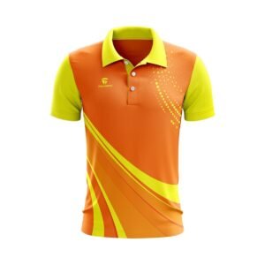 Cricket Training Shirt Cricket Tournament Practice Jersey Orange & Yellow Color