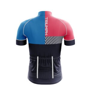 Men’s Cycling Bike Jersey Short Sleeve with 3 Rear Pockets- Moisture Wicking, Breathable, Quick Dry Biking Shirt Navy Blue, Blue & Pink Color