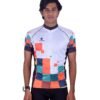 Printed Cycling Jersey | Custom Cycling Jersey for Men White with Multi Colors