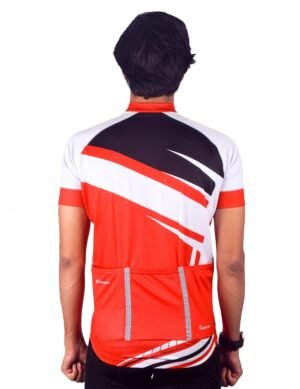 Cycling Jersey | Mens Cutomized Bicycle Gear White, Red & Black Color