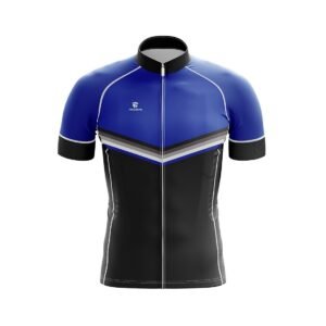 Personalized Cycling Jersey for Men’s with Name Number Logo Black & Blue Color
