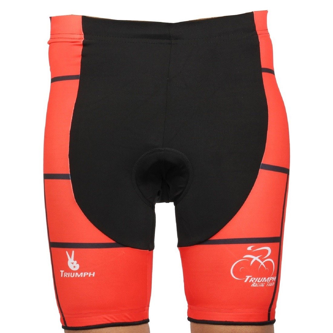 Men’s Cycle Shorts Biking Pants Gel Padding Bicycle Ride Bottoms for Road Bikie Red & Black