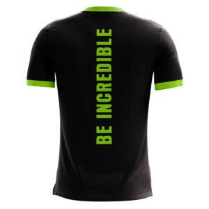 Men's Walking T-shirt / Jersey Black & Green Color
