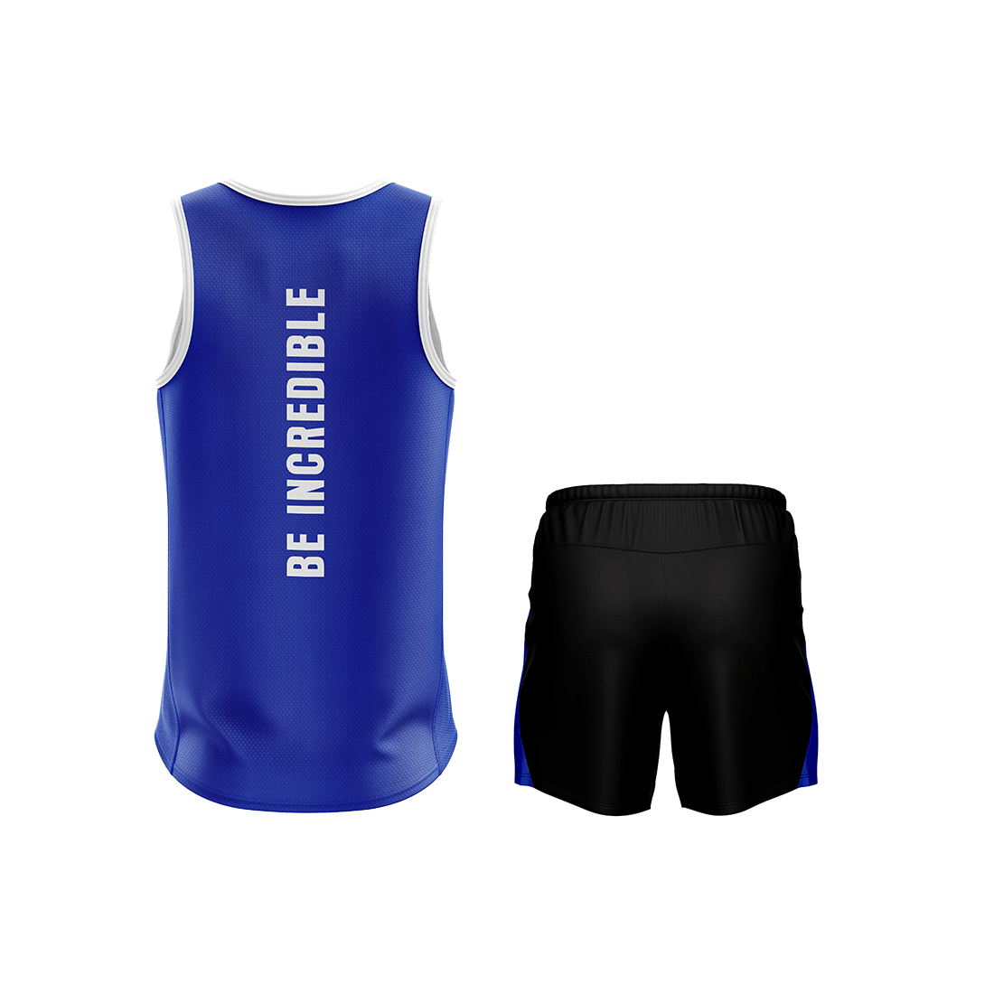 Running Sleeveless Tank Top Singlet & Shorts Blue & Black Color