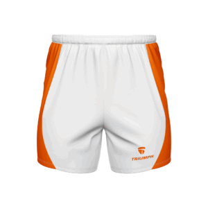 Running Shorts for Men White & Orange Color