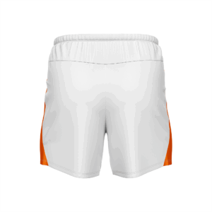 Running Shorts for Men White & Orange Color
