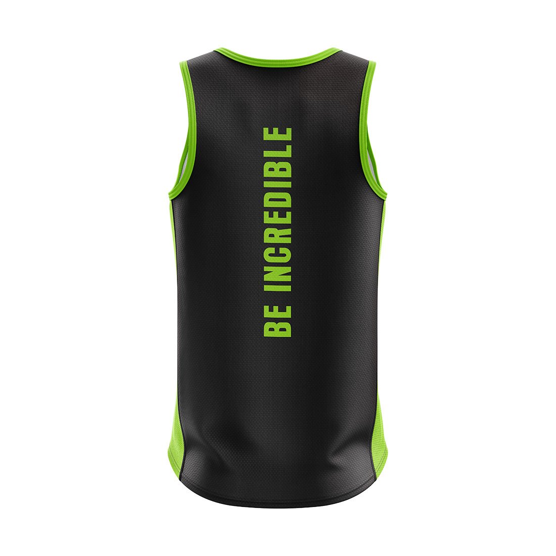 Men’s Running Sleeveless Tank Top Singlet Black & Green Color