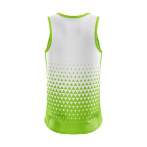 Men’s Running Vest / Singlet White & Green Color