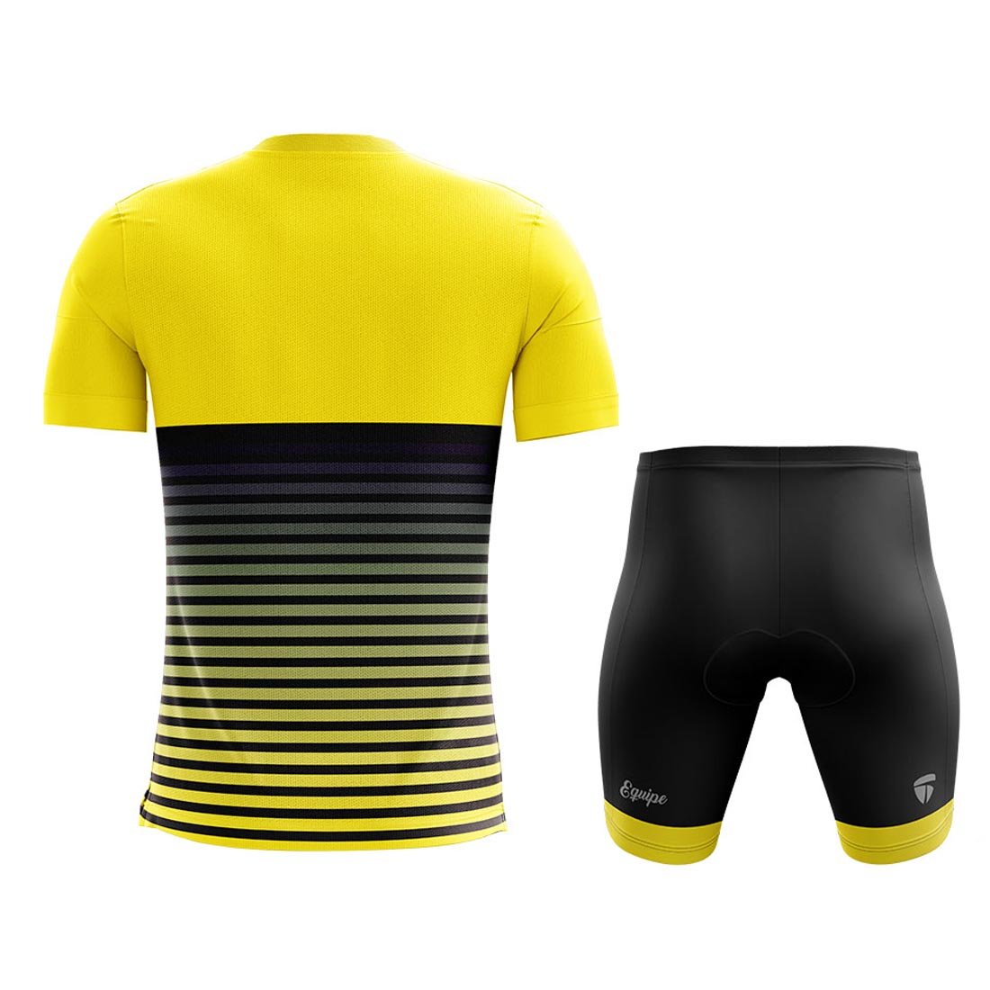 Dri Fit Round-Neck Tshirt and Cycling Shorts for Men Yellow & Black Color