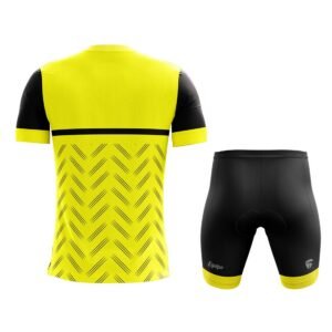Polyester Half Sleeve Bike Riding Men’s Tshirts and Cycling Shorts Yellow & Black Color