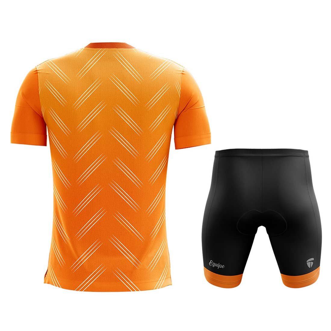 Padded Cycling Shorts with Half Sleeve T-shirts for Men Orange & Black Color.