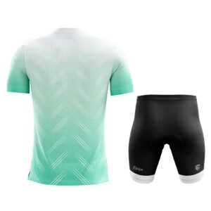 Cycling T shirts and Gel Tech Padded Cycling Shorts for Men White, Green & Black Color