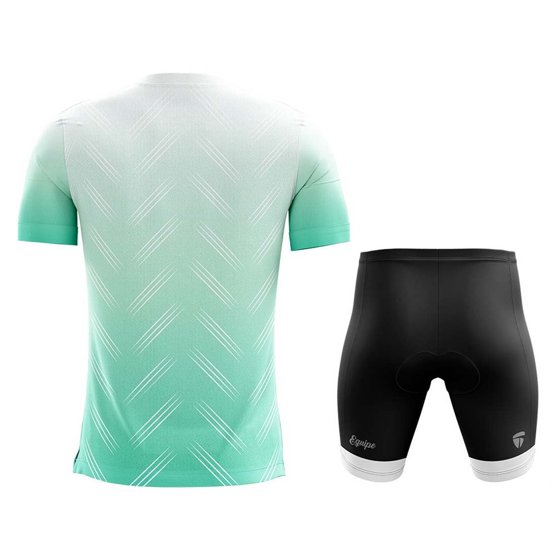 Cycling T shirts and Gel Tech Padded Cycling Shorts for Men White, Green & Black Color