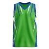 Sleeveless Basketball Jersey / T Shirt | Custom Team Name Number Logos Green & Blue Color