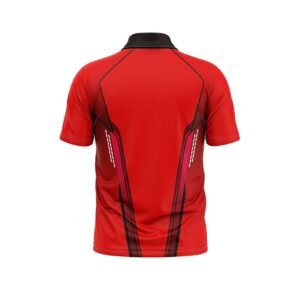 Mens Cricket Sports Jersey Customized Cricket T-shirt Red & Black Color