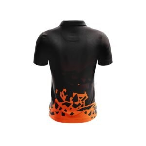 Men’s Cricket T Shirt Sublimation Cricket Name Dress Black & Orange Color