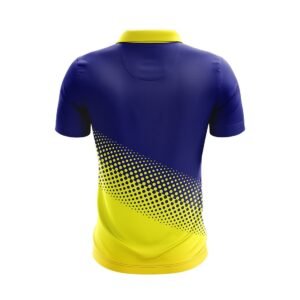 Half Sleeve Polo Neck India Cricket T-shirt Cricket Jersey for Men’s Blue & Yellow Color