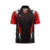 Men’s Cricket T Shirts Half Sleeve Polo Neck Printed Sublimated Cricket Jersey Red & Black Color