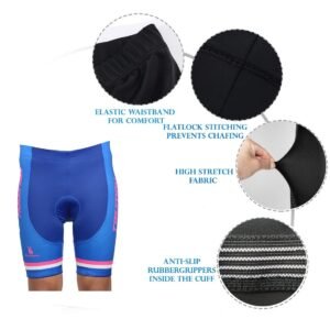 Men’s Cycling Shorts Padded Bicycle Riding Pants Bike Biking Clothes Cycle Wear Tights Blue Color