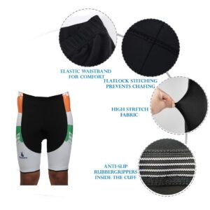 Mens / Womens Bike Shorts with 3D Padded, Custom Cycling Shorts Tri Color & Black
