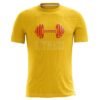 Mens Workout Gym Short Sleeve T Shirt Active Athletic Running TShirts Yellow Color