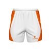 GYM Shorts for Men with Zipper Pockets White & Orange Color