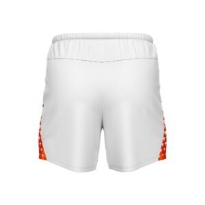 Mens Athletic Shorts | Gym Workout Activewear Shorts White & Orange Color