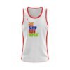 Plus Size Sleeveless Sports Vest Gym Tank Top for Men White & Red Color