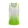 Printed Mens Sleeveless Polyester Gym Fit Vest Workout Tank Top White & Green Color
