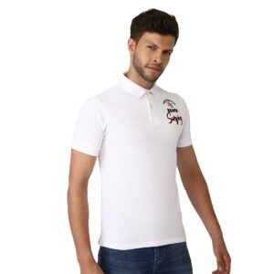 Regular Fit Collared Tshirt for Men | White Polo T-Shirt