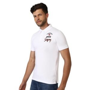 Regular Fit Collared Tshirt for Men | White Polo T-Shirt