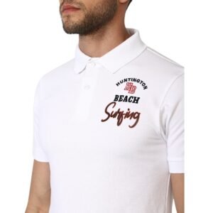 Regular Fit Collared Tshirt for Men | White Polo T-Shirt