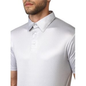 Men's Polka Dots Printed Tshirts Grey | Polyester Collar T-Shirt for Men
