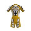 Kids Skating Suit Inline Skate Short Sleeve Racing Speed Suit - Gold White Color