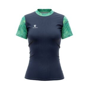Women’s Tennis T-Shirts Quick Dry Short Sleeve Active Workout Tees Running Tops Blue & Green Color