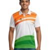 Independence Day / Republic Day India Flag Tricolor T-Shirt for Mens Half Sleeve Polo Tshirt