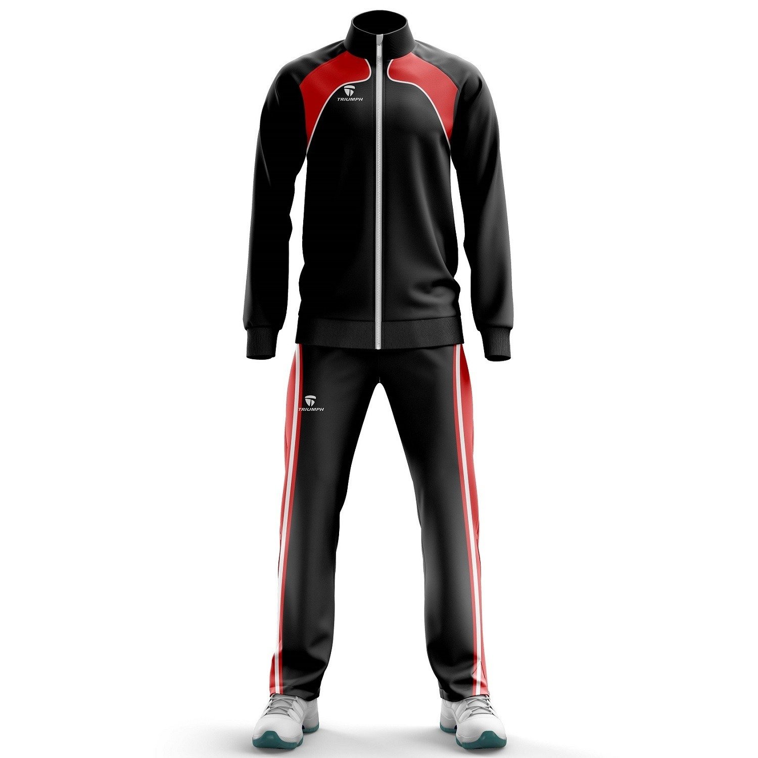 Men's Jogging Suit | Sportswear Tracksuit Online | Custom Sports Jacket Red and Black Colour