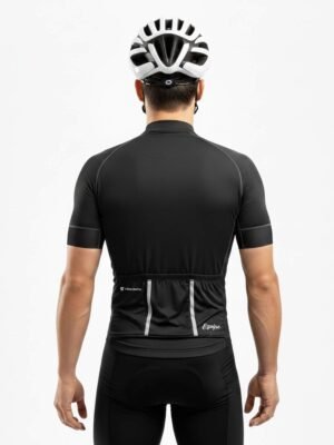 Men's Polyester Plain Cycling Jersey Black