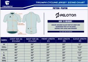 Peloton Cycling Jersey - Size Chart