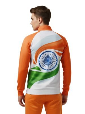 Alternative view of Men's Independence Day Jacket | India Flag Tricolor Sports Team Jackets